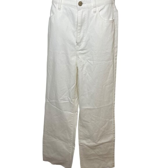 Show Me Your Mumu White Straight Leg Jeans – Raw Hem – Size 26 - Picture 4 of 6